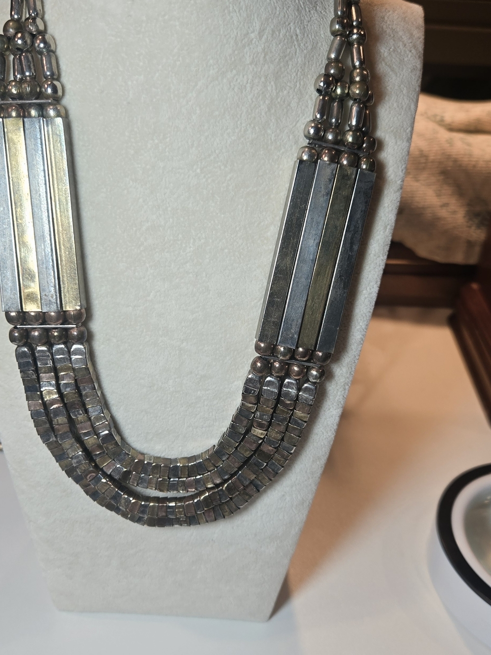 Sterling-Tone Multi-Strand Bar Necklace - Silver